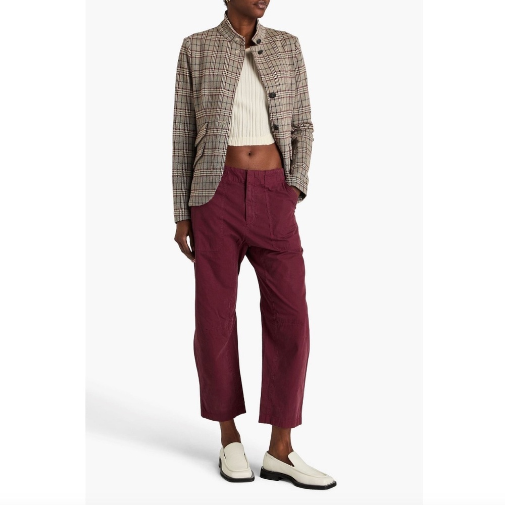 Rag & Bone Leyton Workwear Cotton Tapered Pants in Merlot